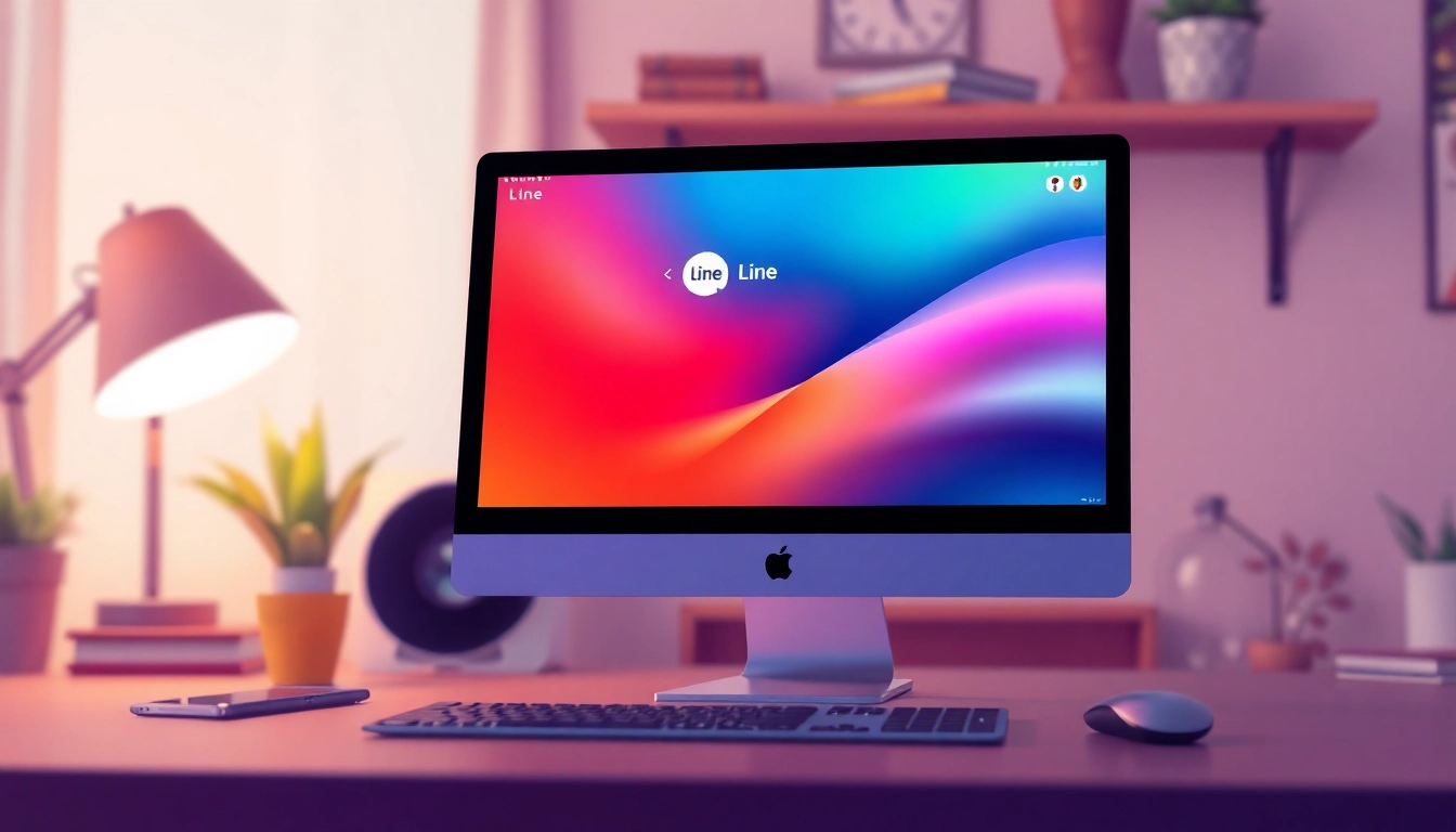 Explore the Line app on a computer screen highlighting line下载電腦版 for seamless communication.