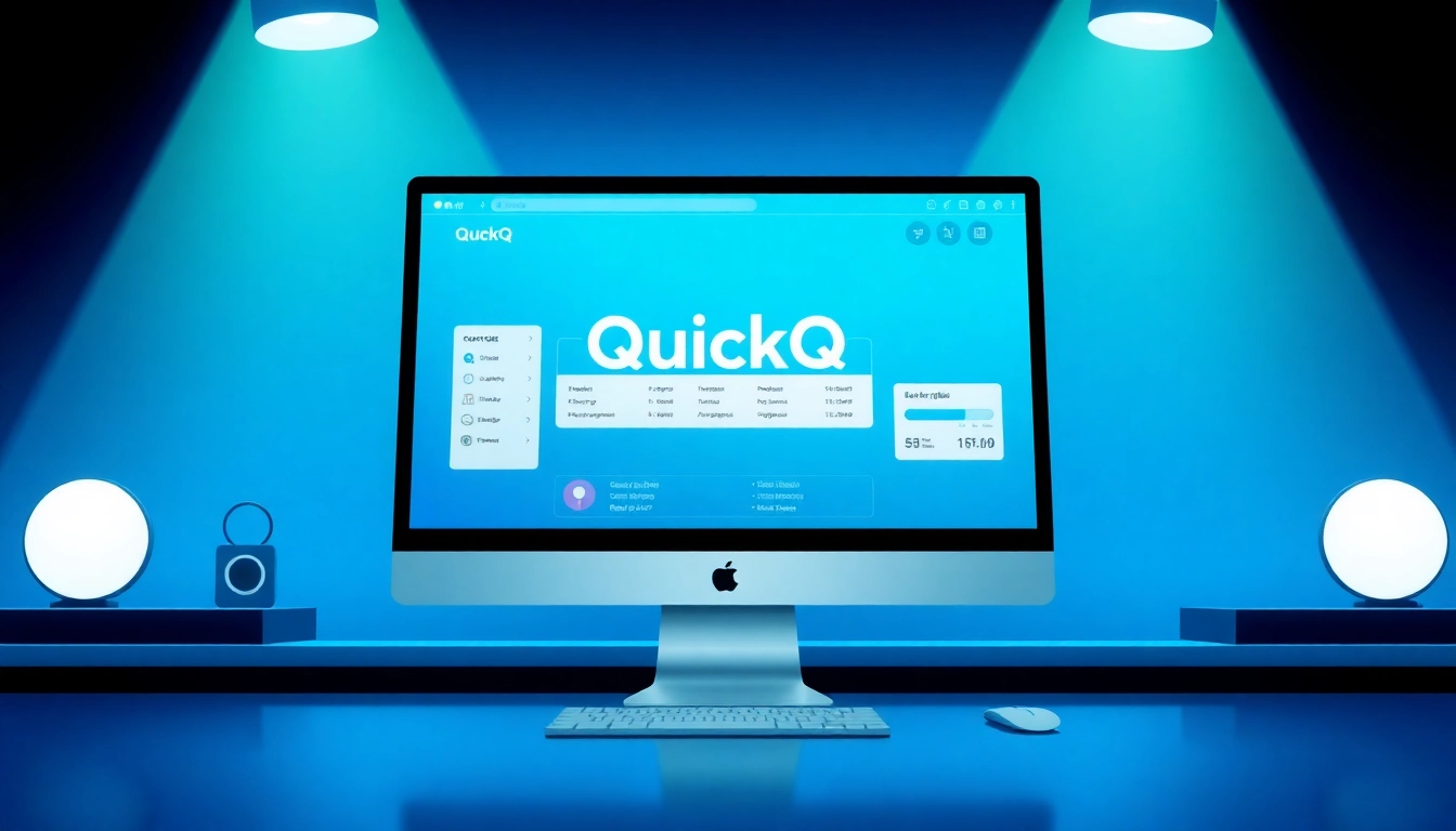 Download the quickq电脑版下载 on a vibrant desktop showcasing its user-friendly interface.