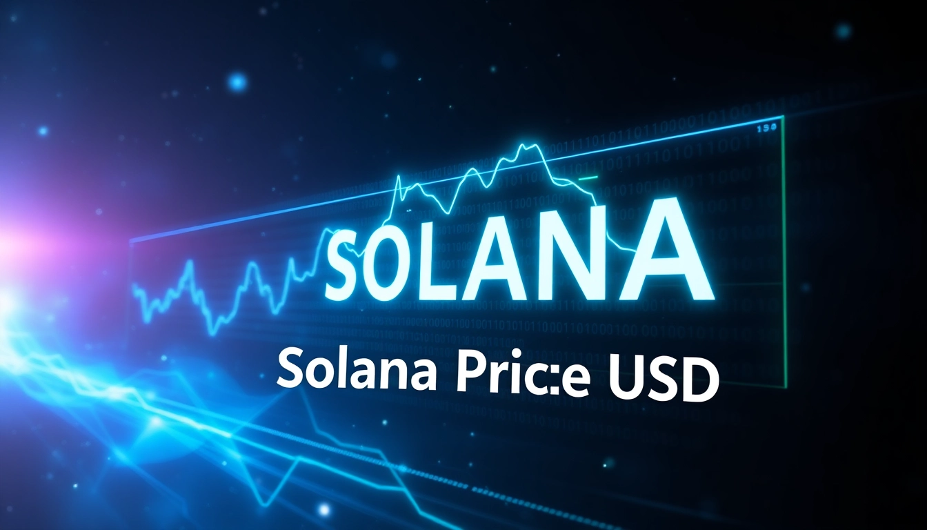 Visualize the current solana price usd with dynamic graphs and neon colors.